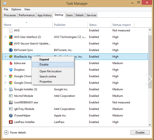 Startup Programs Settings